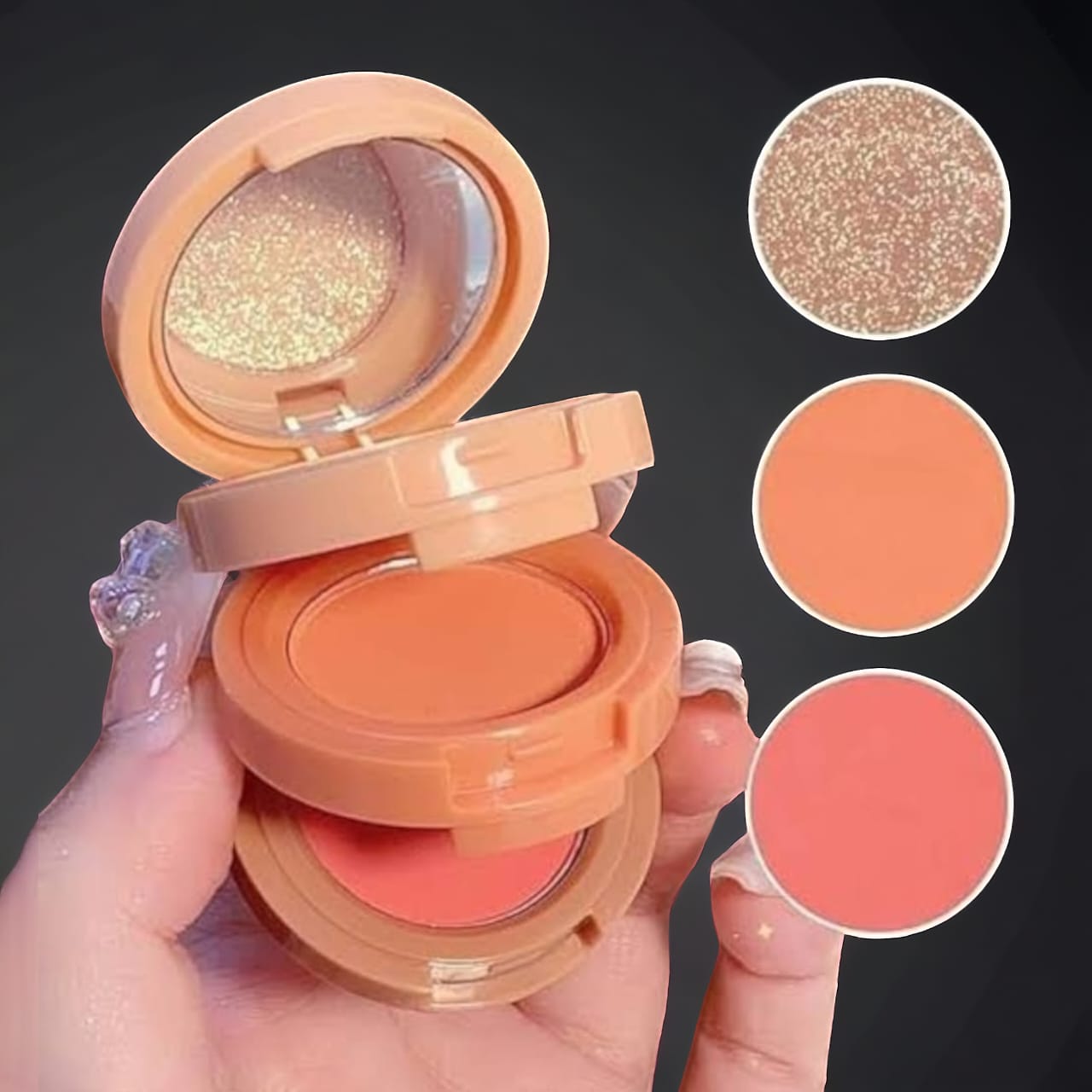 Mocallure 3 in 1 Traveler Blush and Highlighter Mini